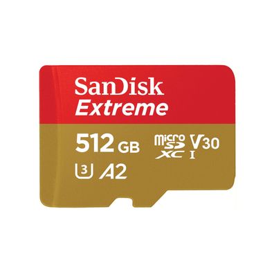 SanDisk Extreme, 512 GB, MicroSDHC, Klasse 10, UHS-I, 190 MB/ s, 130 MB/ s