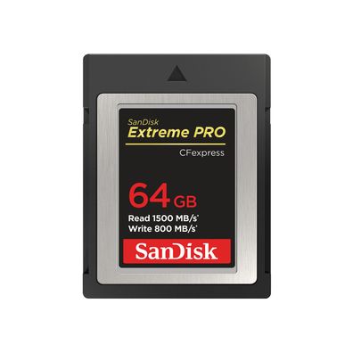 SanDisk Extreme Pro, 64 GB, CFexpress, 1500 MB/ s, 800 MB/ s, Schwarz