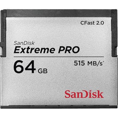 SanDisk SDCFSP-064G-G46D, 64 GB, CFast 2.0, 515 MB/ s, 240 MB/ s, Schwarz, Silber