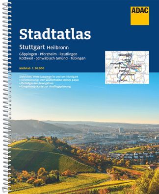 ADAC Stadtatlas Stuttgart, Heilbronn 1:20.000,