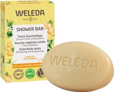 Weleda 3x WELEDA Feste Duschpflege Ginger + Petitgrain 75g