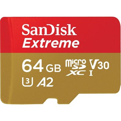 SanDisk Extreme, 64 GB, MicroSDXC, Klasse 10, UHS-I, 170 MB/ s, 80 MB/ s