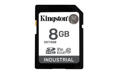 Kingston 8G SDHC Industrial pSLC, 8 GB, SDXC, Klasse 10, UHS-I, 100 MB/ s, 80 MB/ s