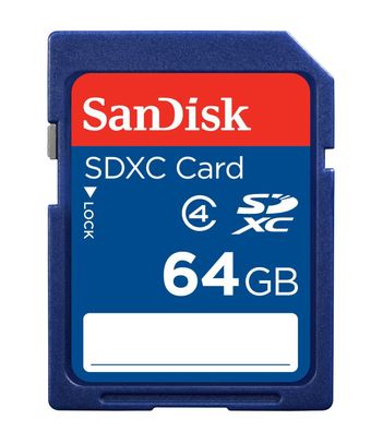 SanDisk 64GB SDXC, 64 GB, SDXC, Klasse 4, Schockresistent, Wasserfest, Blau