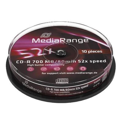 Mediarange MR214, 52x, CD-R, 120 mm, 700 MB, Tortenschachtel, 10 Stück(e)