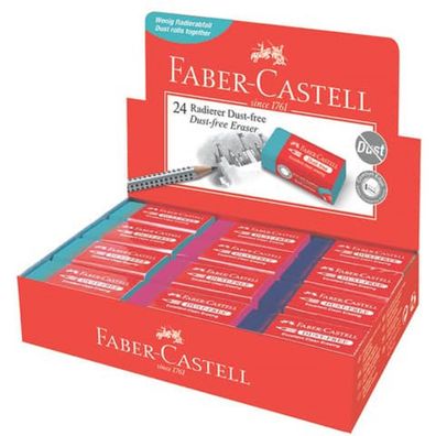24x Faber-Castell 187221 Kunststoff-Radierer DUST-FREE