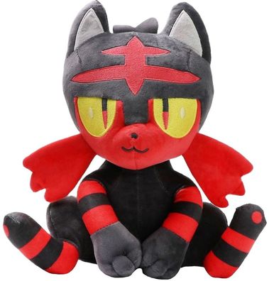 Flamiau Pokemon Kuscheltier Plüschfigur - 24cm große Takara Tomy Litten Plüschfiguren