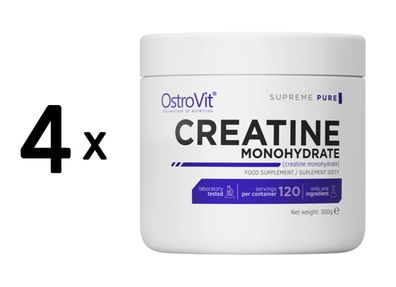 4 x OstroVit Creatine Monohydrate (300g) Unflavoured