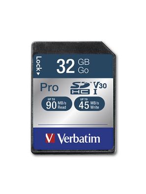 Verbatim Pro, 32 GB, SDHC, Klasse 10, UHS, 90 MB/ s, 45 MB/ s