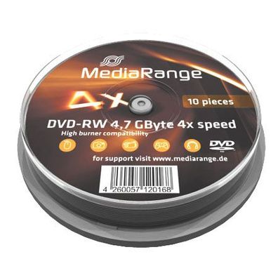 Mediarange MR450, DVD-RW, Tortenschachtel, 10 Stück(e), 4,7 GB