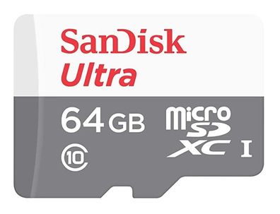 SanDisk Sdsqunr-064g-gn3mn, 64 GB, MicroSDXC, Klasse 10, Class 1 (U1), Grau, Weiß