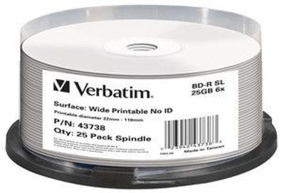 Verbatim 43738, 25 GB, BD-R, Spindel, 25 Stück(e)