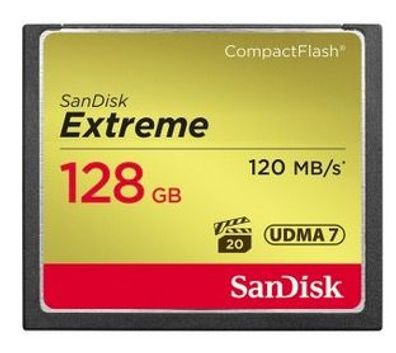 SanDisk CF Extreme 128GB, 128 GB, Kompaktflash, 120 MB/ s, 85 MB/ s, Schwarz