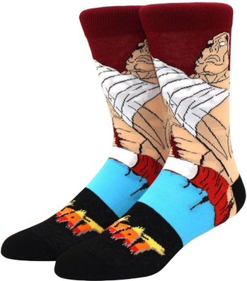 Sagat Socken - Capcom Street Fighter Sagatto Cartoon Lustige Motiv-Socken