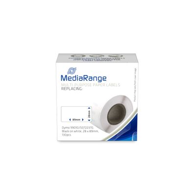 Mediarange Univ.-Papieretiketten 28x89mm 130 Stk weiß