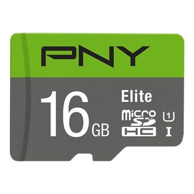 PNY Elite microSDHC 16GB, 16 GB, MicroSDHC, Klasse 10, UHS-I, Class 1 (U1)