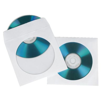 Hama CD Paper Sleeves, white, 100 pcs/ Pack, 1 Disks, Weiß, Papier