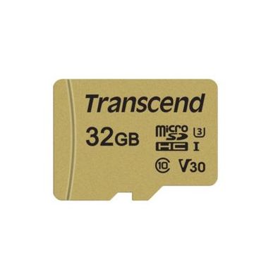 Transcend TS32GUSD500S, 32 GB, MicroSDHC, Klasse 10, UHS-I, 95 MB/ s, 80 MB/ s