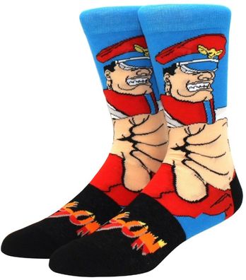 General M. Bison Socken - Capcom Street Fighter Vega Cartoon Lustige Motiv-Socken