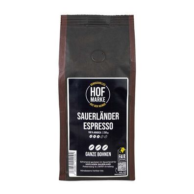 Sauerländer Espresso- ganze Bohne 250 g