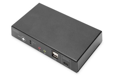 Digitus KVM-Switch, 2-Port, 4K30Hz, USB-C/ USB/ HDMI in, HDMI out, Netzwerk