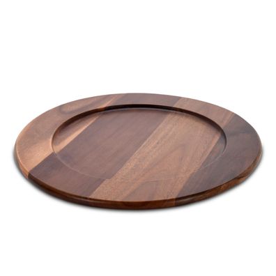 Akazien Holz Teller natur - 35 cm - Käse Wurst Obst Tablett runde Servier Platte