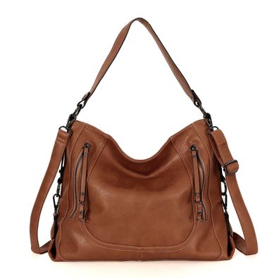 TAN. TOMI Handtasche Damen Schultertasche Groß Shopper Synthetisches-Lederhandtas