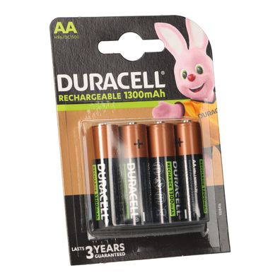 Duracell Akkus 4x AA Mignon 1,2V 1300mAh NiMH im Blister