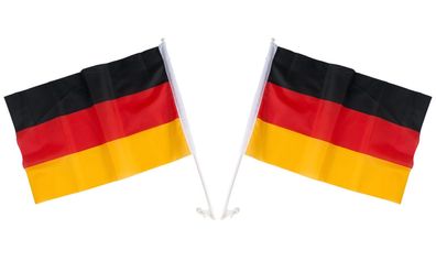 2x Auto-Deutschland-Fahne 45x30cm Autofahne Flagge Wimpel Fußball Fanartikel