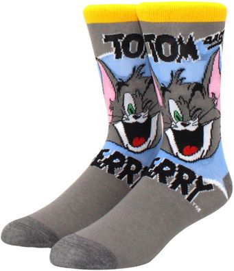 Tom & Jerry Graue Motiv-Socken - Lustige Cartoon Socken Heroes Motiv Socken