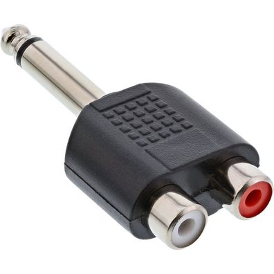 InLine® 99339 Audio Adapter, 6,3mm Klinke Stecker an 2x Cinch Buchse, Mono