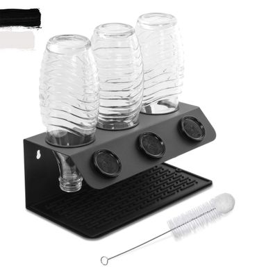 NATUMO® Flaschenhalter für SodaStream, 3er Flaschenständer & Abtropfhalter mit ...