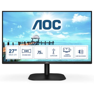 AOC B2 27B2H, 68,6 cm (27"), 1920 x 1080 Pixel, Full HD, LED, 7 ms, Schwarz