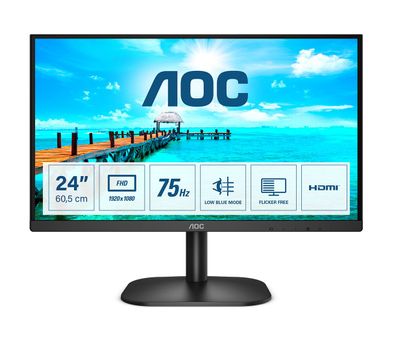 AOC B2 24B2XHM2, 60,5 cm (23.8"), 1920 x 1080 Pixel, Full HD, LCD, 4 ms, Schwarz