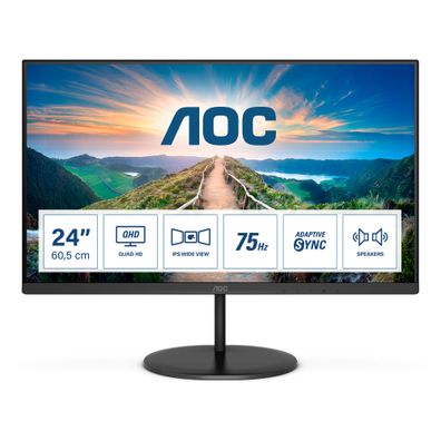 AOC V4 Q24V4EA, 60,5 cm (23.8"), 2560 x 1440 Pixel, 2K Ultra HD, LED, 4 ms, Schwarz