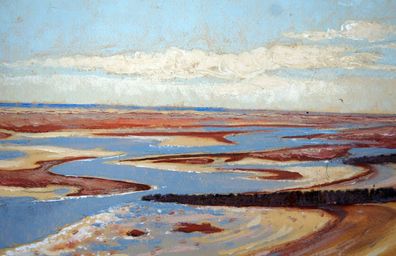 Ölgemälde signiert HW (Hermann Wulff) "Wittdün Amrum, wohl um 1970 /5842