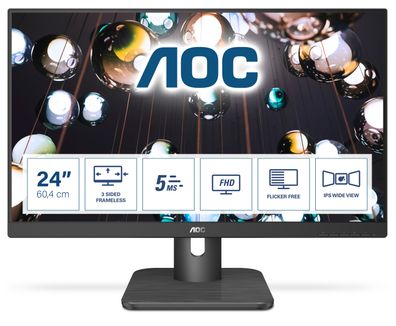 AOC E1 24E1Q, 60,5 cm (23.8"), 1920 x 1080 Pixel, Full HD, LED, 5 ms, Schwarz