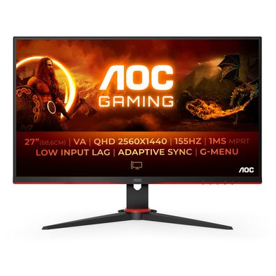 AOC G2 Q27G2E/ BK, 68,6 cm (27"), 2560 x 1440 Pixel, Quad HD, 1 ms, Schwarz, Rot