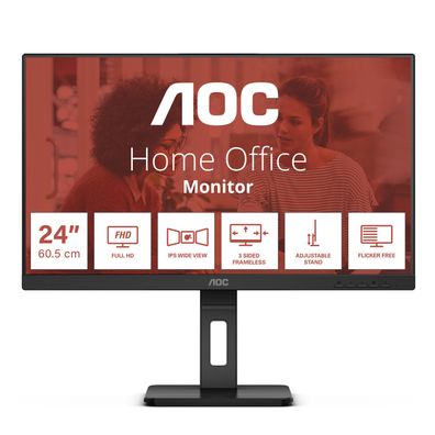 AOC E3 24E3QAF, 60,5 cm (23.8"), 1920 x 1080 Pixel, Full HD, LCD, 4 ms, Schwarz