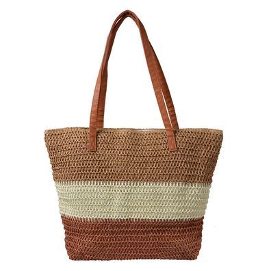 Clayre & Eef Strandtasche 46x30 cm Braun Beige Synthetisch