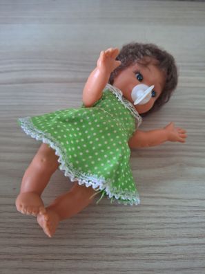 kleine Puppe aus Gummi mit niedlichem Gesicht Vintage 12cm mit Nuckel