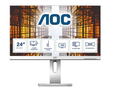 AOC P1 X24P1/ GR, 61 cm (24"), 1920 x 1200 Pixel, WUXGA, LED, 4 ms, Grau