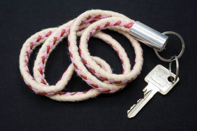 Schlüsselband Lanyard Miniblings Anhänger Schlüsselanhänger rot weiß Handarbeit