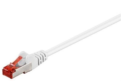 Goobay 93501 CAT 6 Patchkabel, S/ FTP (PiMF), Weiß, 0.5 m - LSZH halogenfrei, Kupfer