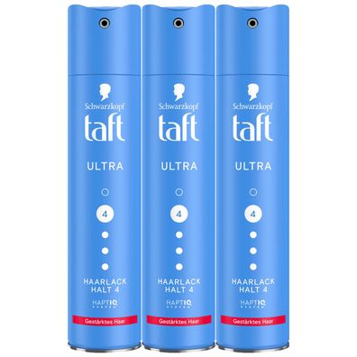 Drei Wetter Taft Haarlack Ultra 24h starker Halt 4 250ml 3er Pack