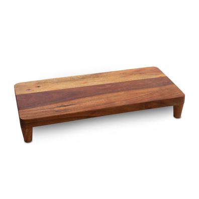 Akazien Tisch Podest braun - 45 cm - Deko Holz Servier Brett Käse Wurst Platte