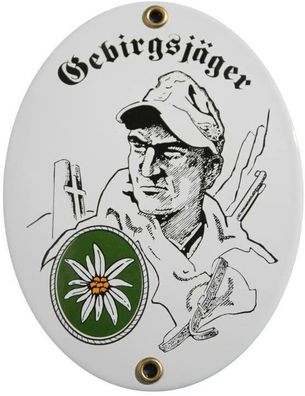 Emailleschild Gebirgsjäger Edelweiss