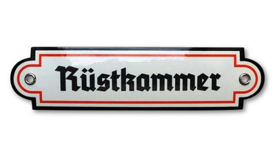 Emailleschild / Türschild - Rüstkammer Emailschild 5 x 20 cm NEU!