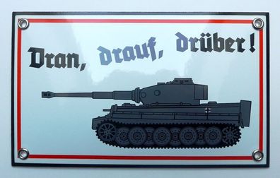 Emailleschild Tiger Panzer 12 x 20 cm NEU!