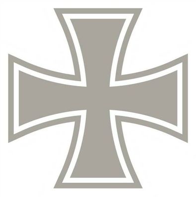 Aufkleber Eisernes Kreuz, silber, konturgeschnitten